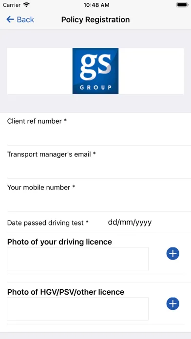 Tangkapan skrin GS Group Claims App