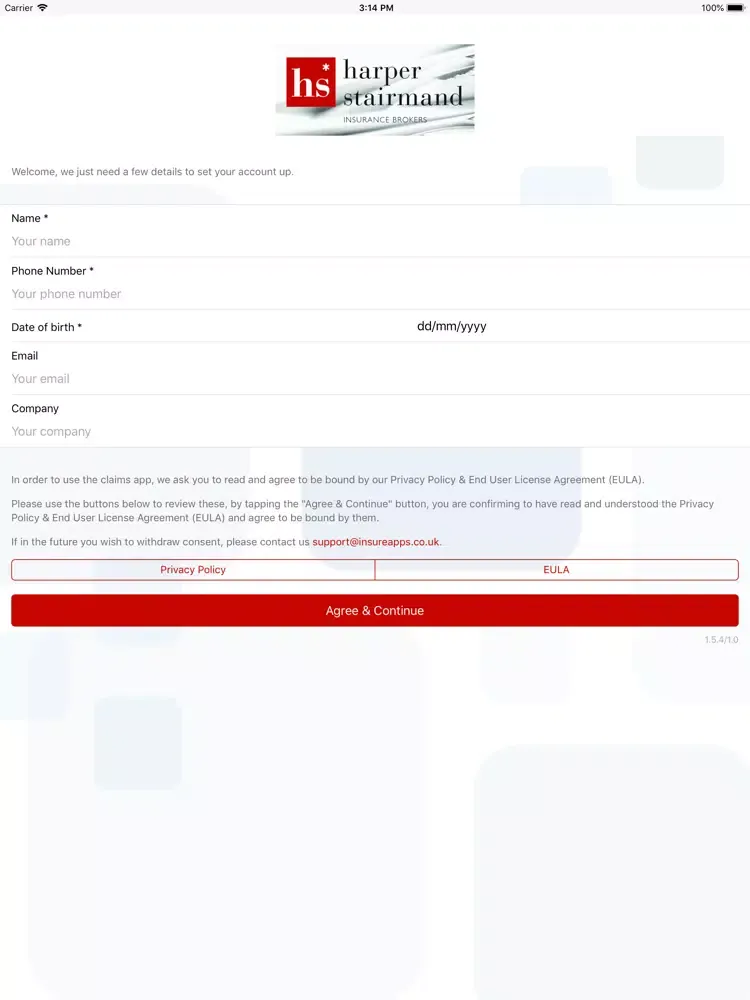 Zrzuty ekranu Harper Stairmand Claims App iPad 