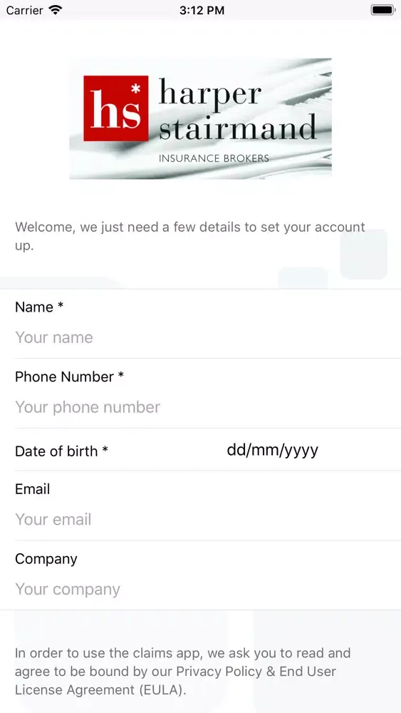 Zrzuty ekranu Harper Stairmand Claims App