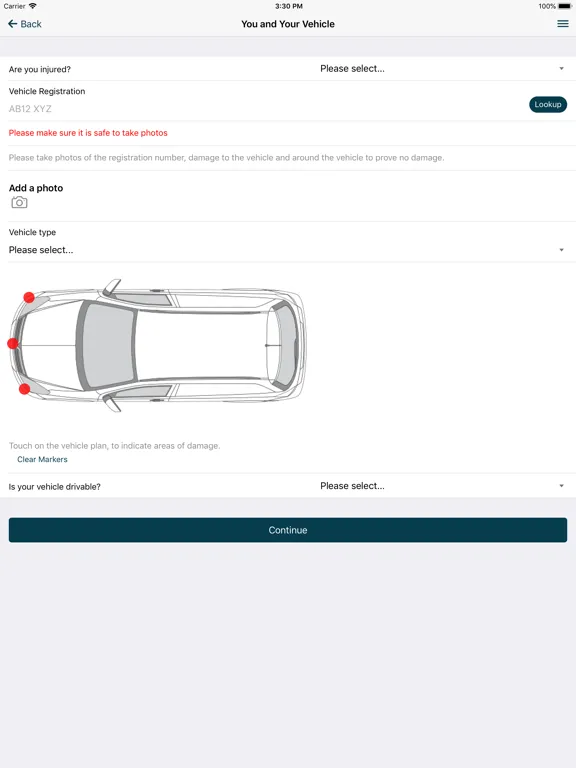 Ảnh chụp màn hình của Hazelton Mountford Claims App iPad 