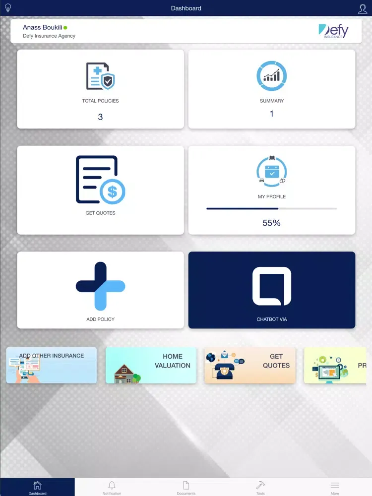 Capturas de tela do Defy Insurance Agency iPad 