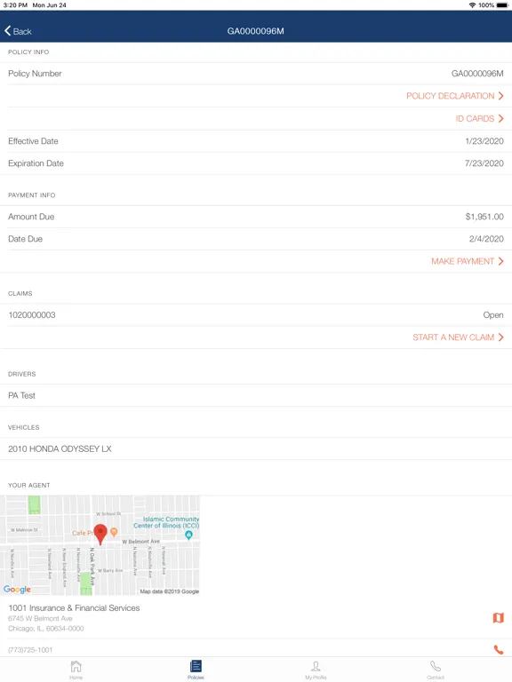 Ảnh chụp màn hình của Advantage Auto MGA iPad
