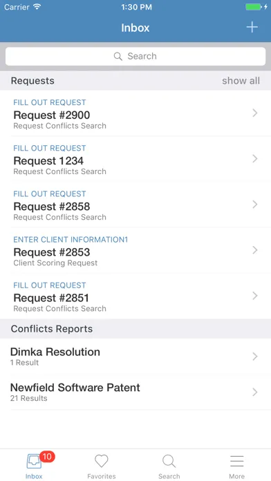 Captures d'écran de Intapp for BlackBerry