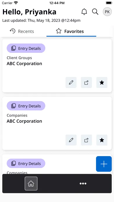 Capturas de tela do Intapp 2.0