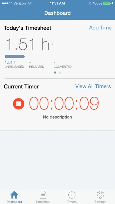 Screenshot di Intapp Time for BlackBerry
