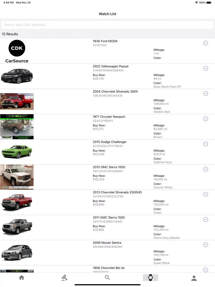 Zrzuty ekranu CDK CarSource iPad 