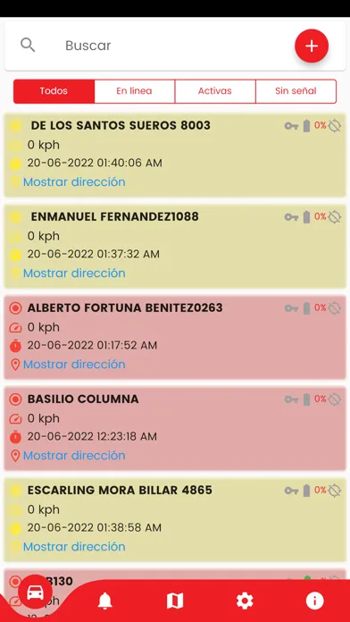 Capturas de tela do GPS Monitor Cars