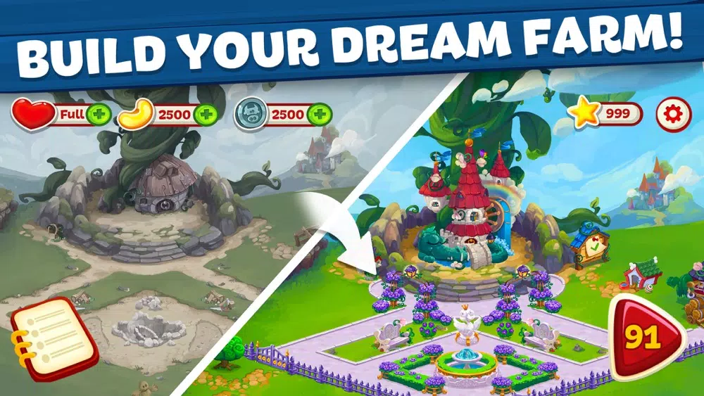 ภาพหน้าจอของ Wild Farm Match-3 Adventure