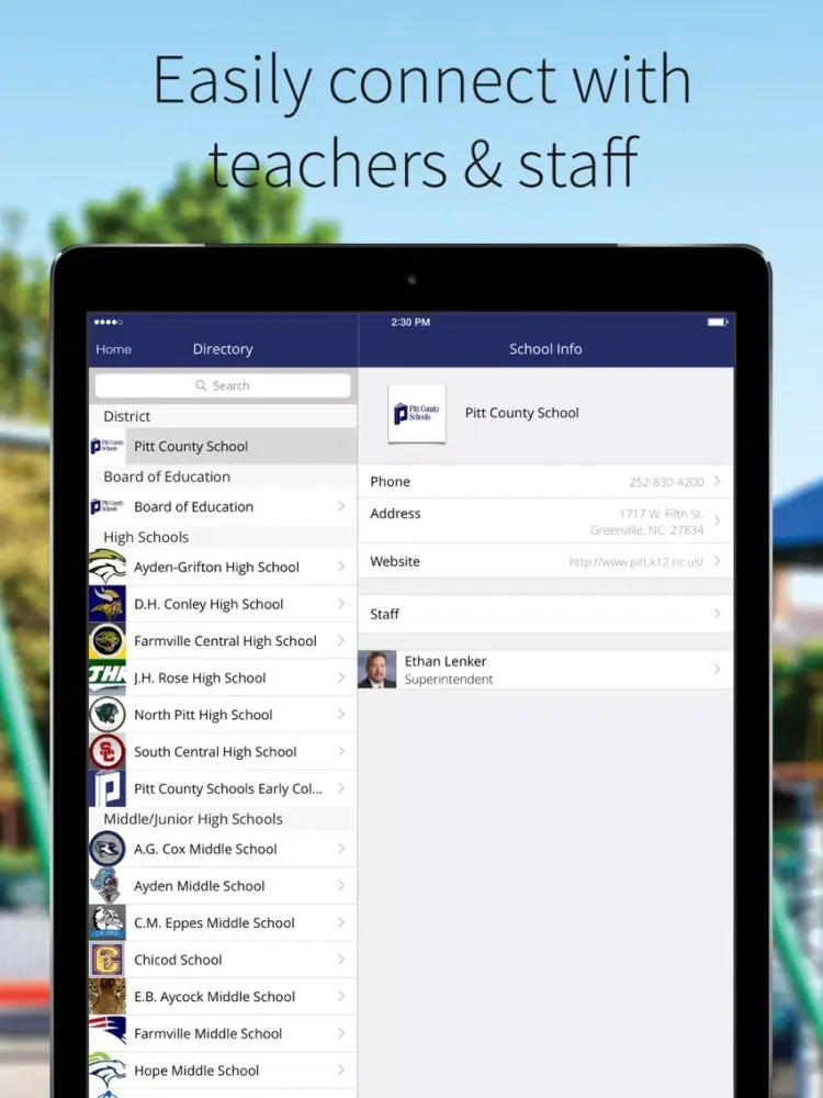 Pitt County Schools iPad 应用截图