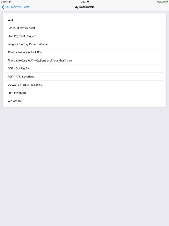 Integrity Employee Portal iPad 应用截图