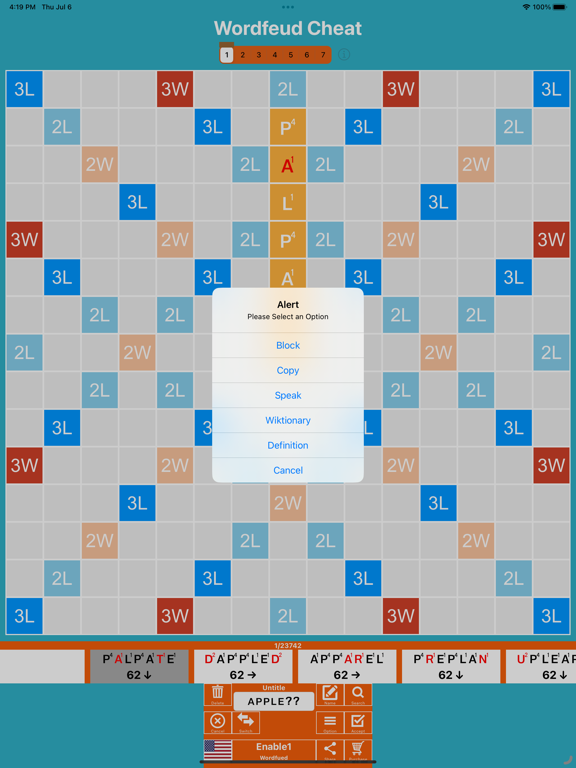 Zrzuty ekranu WordFeud Cheat & Helper iPad 