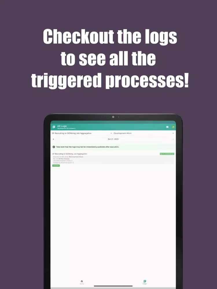 TriggerIT for Boomi iPad  Screenshots