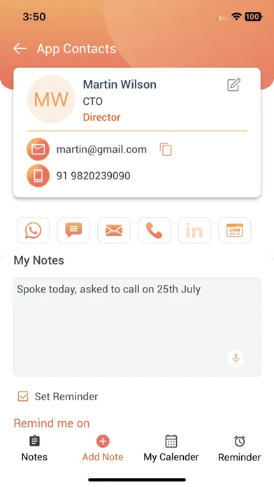 ReachMe Visiting Card Scanner Screenshots