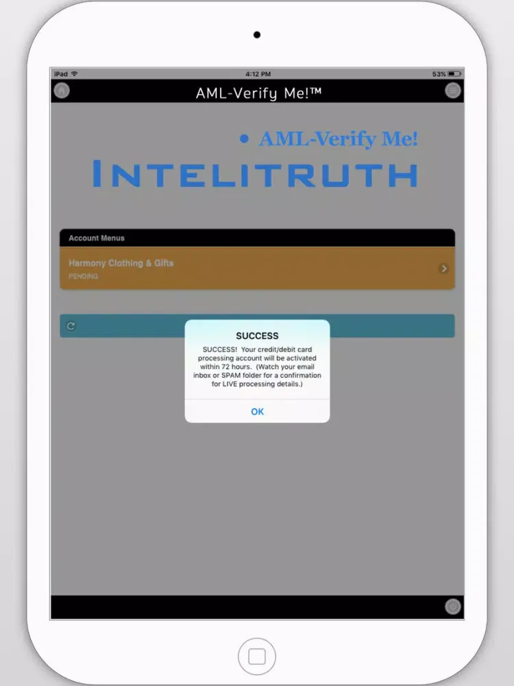 AML-Verify Me! ™ iPad  Ekran Görüntüleri