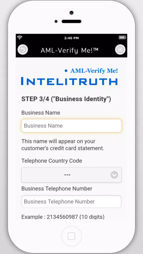 AML-Verify Me! ™ Ekran Görüntüleri
