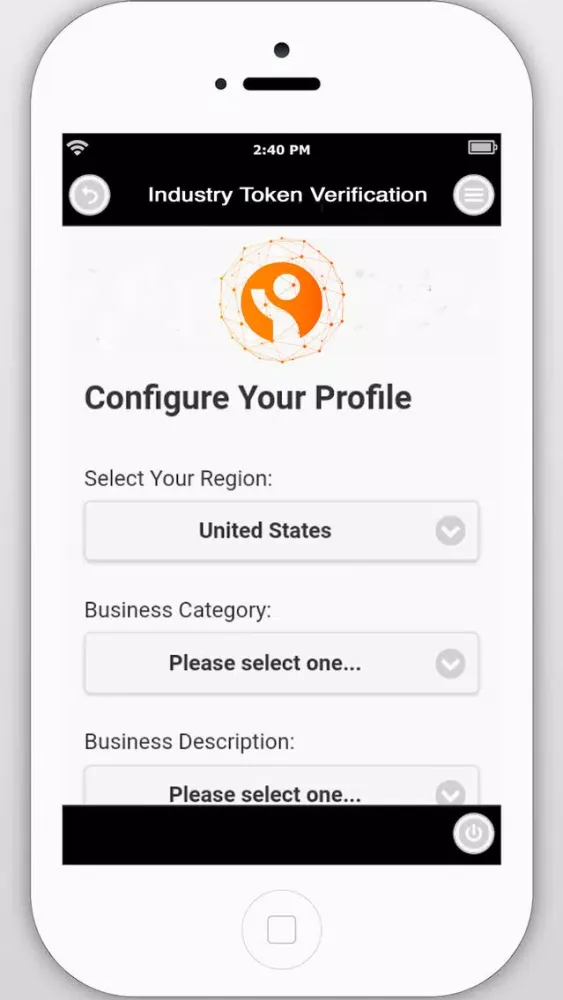 Industry Token ID Verification Screenshots