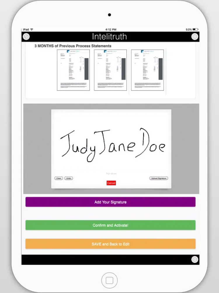 KYC/AML Compliant On•Boarding iPad  Screenshots