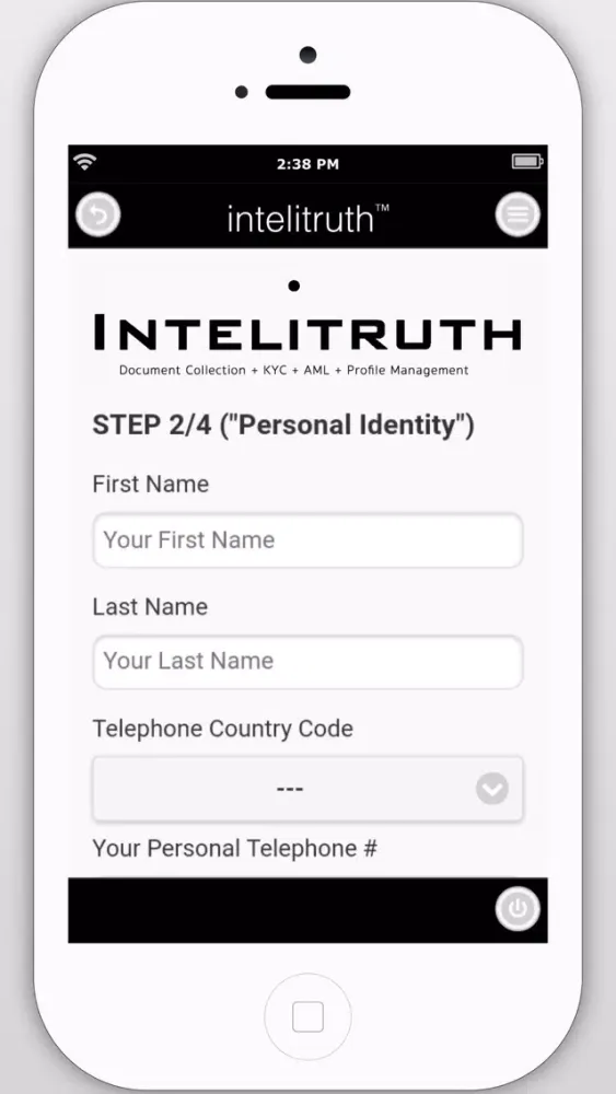 KYC/AML Compliant On•Boarding Screenshots