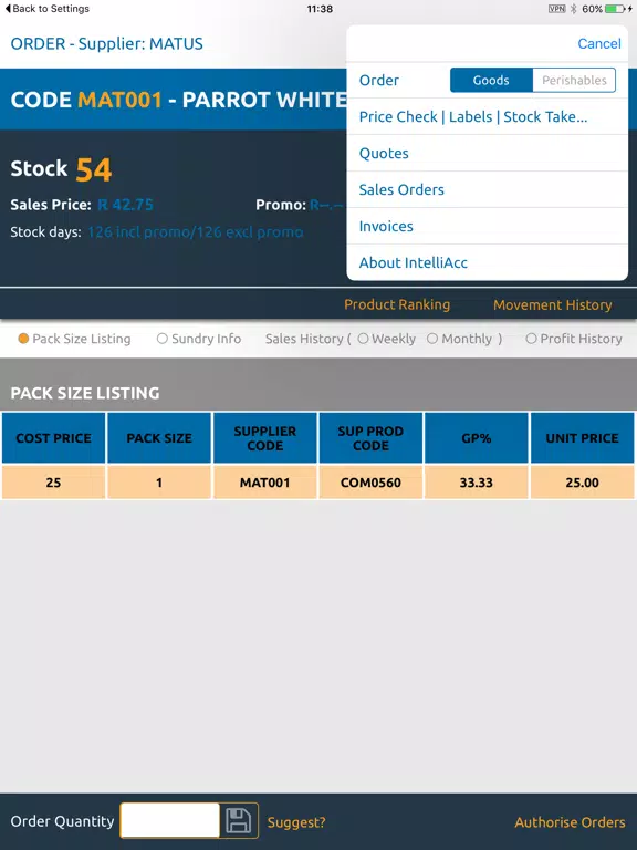 Tangkapan layar IntellistoX iPad 