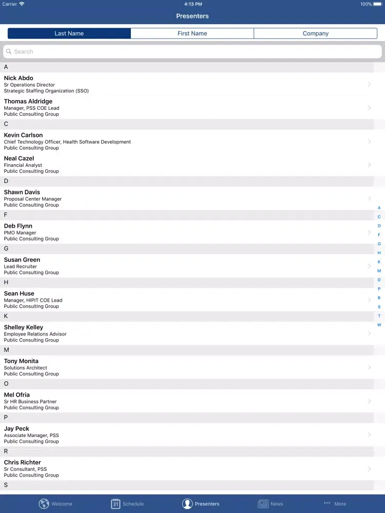 Screenshot di PCG Health SLT Retreat iPad 