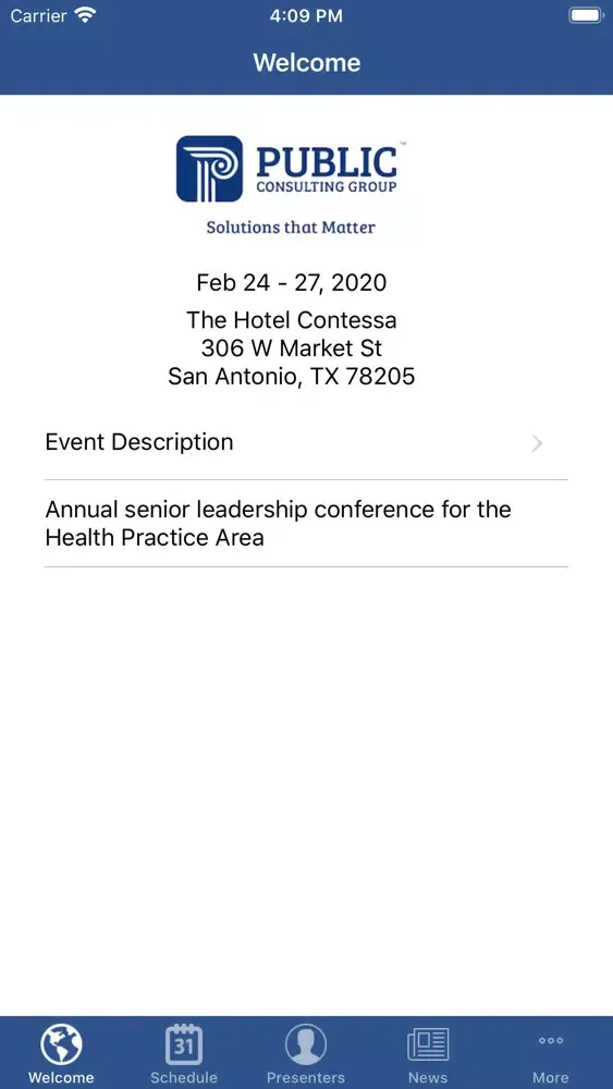 Screenshot di PCG Health SLT Retreat