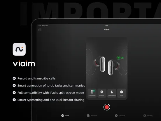 Ảnh chụp màn hình của viaim-Transcribe Voice to Text iPad 