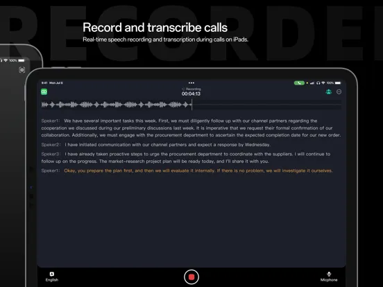 Ảnh chụp màn hình của viaim-Transcribe Voice to Text iPad 