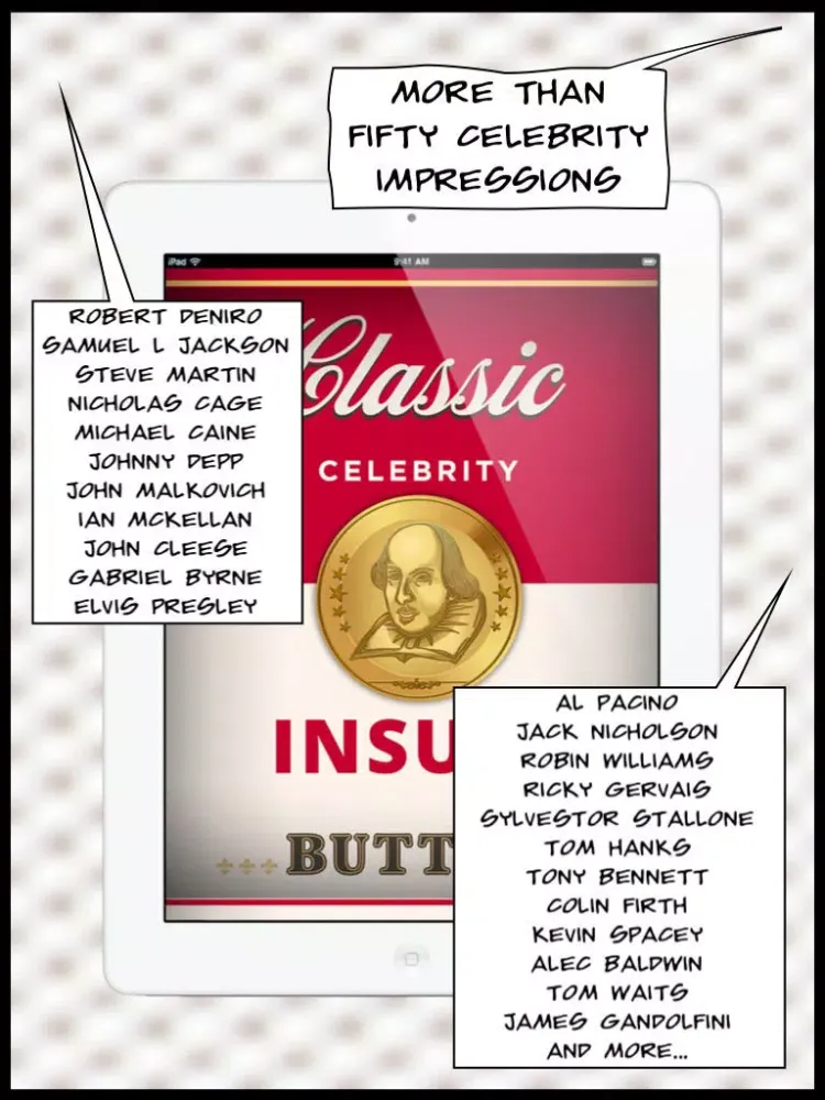 Classic Celebrity Insult Button Shakespeare Edition iPad  스크린샷
