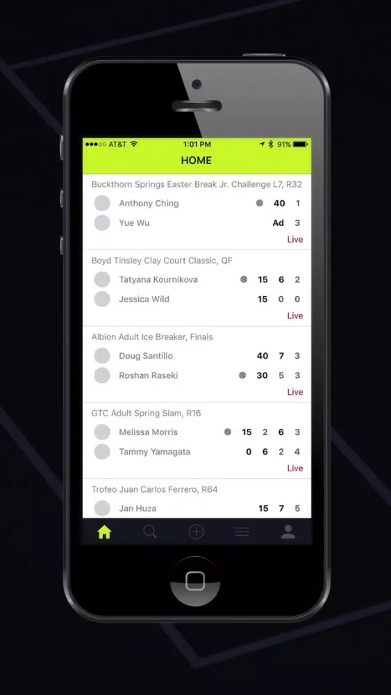 Captures d'écran de Forty30 - Score & Share Tennis Matches Live