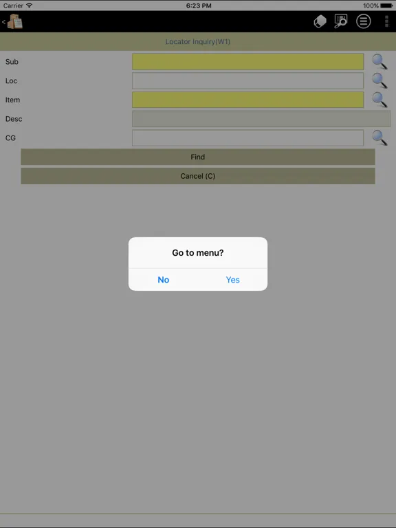Tangkapan skrin Express Client iPad 