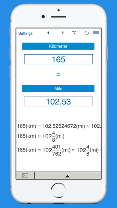 Miles to kilometers and km to miles converter應用截圖