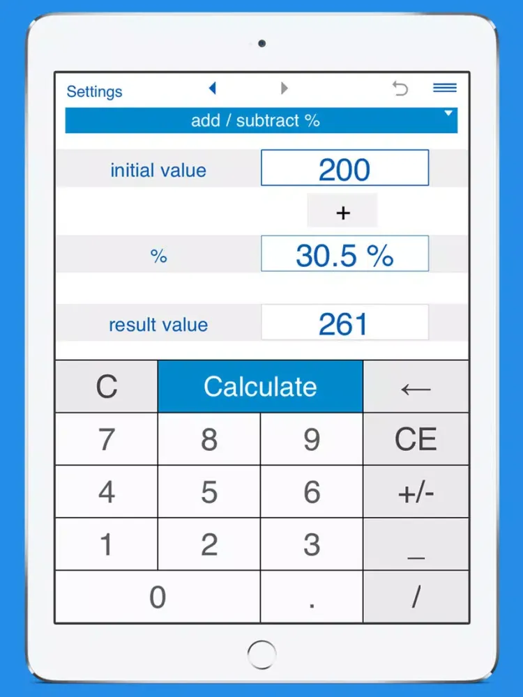 ภาพหน้าจอของ Smart Percentage Calculator iPad 