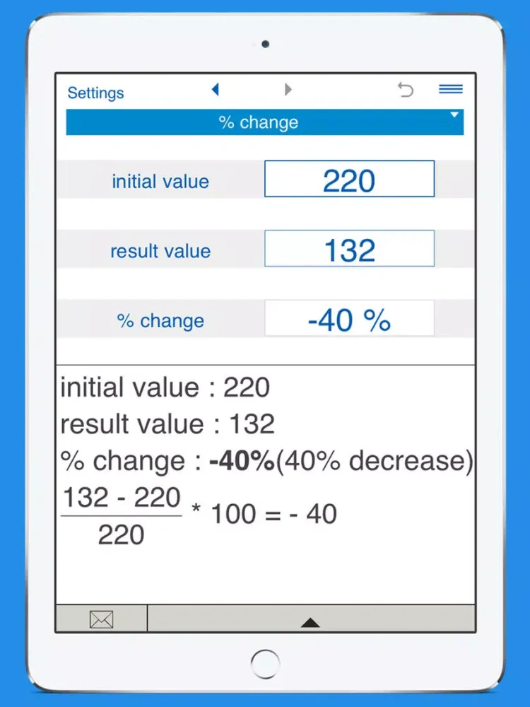 ภาพหน้าจอของ Smart Percentage Calculator iPad 