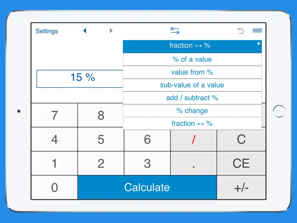 ภาพหน้าจอของ Smart Percentage Calculator iPad 