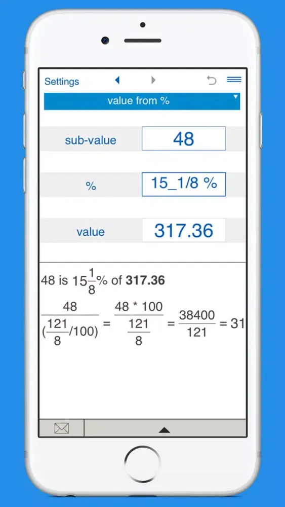 ภาพหน้าจอของ Smart Percentage Calculator