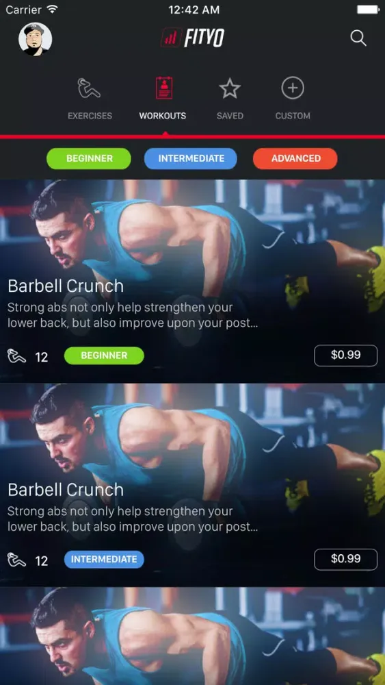 FitYo - Build Your Own Fitness App スクリーンショット