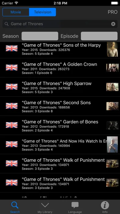 Capturas de tela do Subtitles Viewer PRO