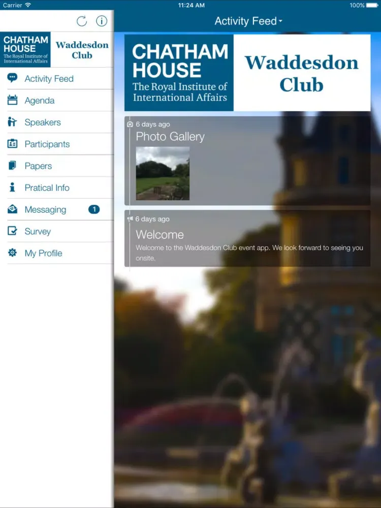 Screenshot di Chatham House Waddesdon Club iPad 