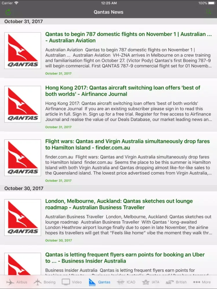 Captures d'écran de Aviation Airline News iPad 