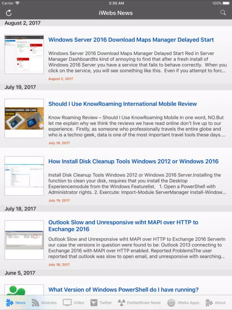 Скриншоты InteractiveWebs News iPad 