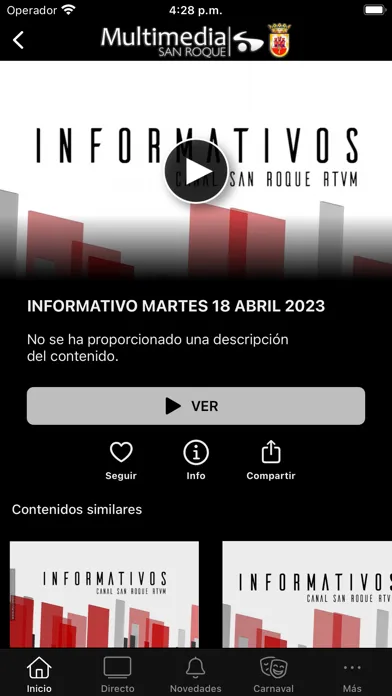 Zrzuty ekranu Multimedia San Roque TV
