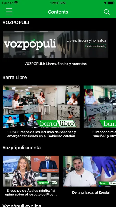 Captures d'écran de VOZPÓPULI TV