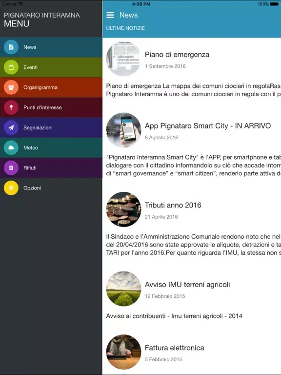Скриншоты Comune Pignataro Interamna iPad 