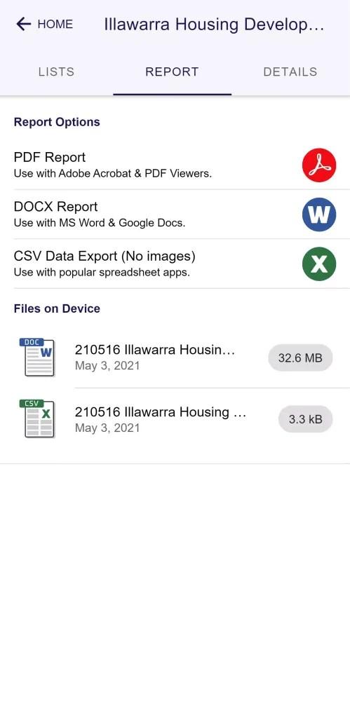 Tangkapan layar DefectWise - Inspect & Report