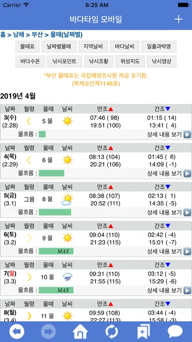 바다타임 물때정보 - 조석예보,바다날씨,수온,낚시포인트 Screenshots