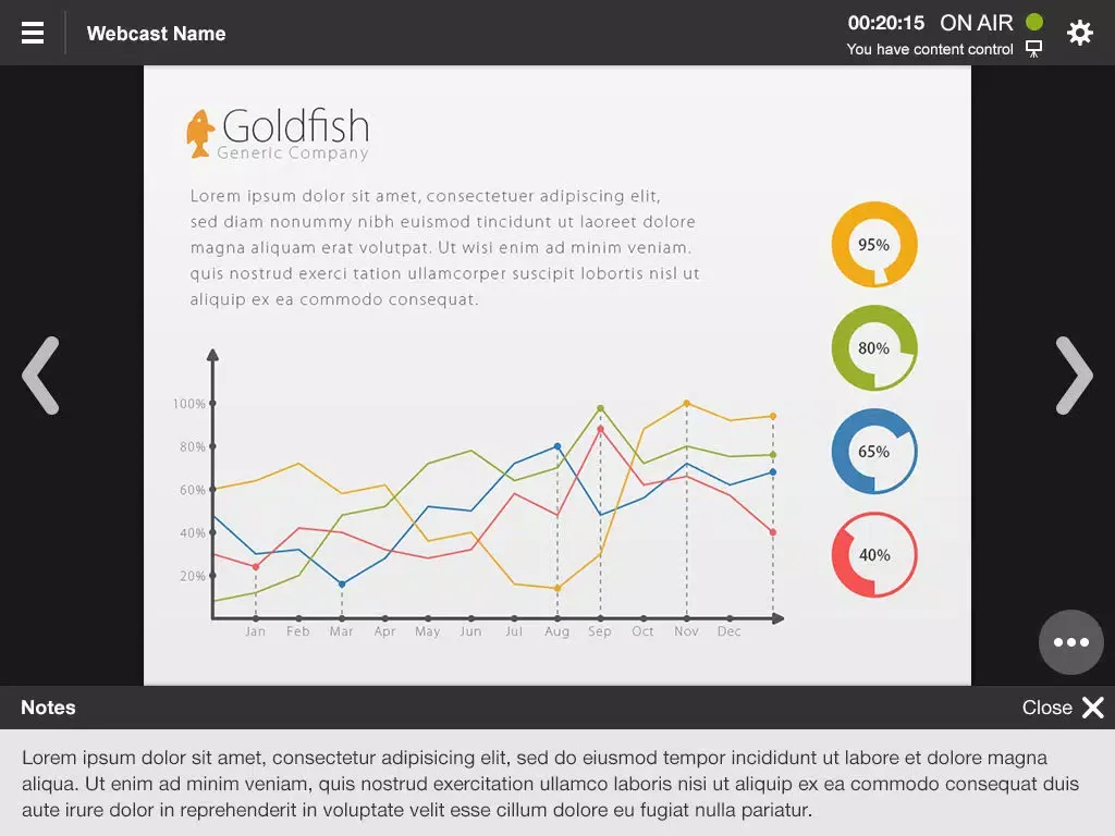 Screenshot di Webcast Podium iPad 