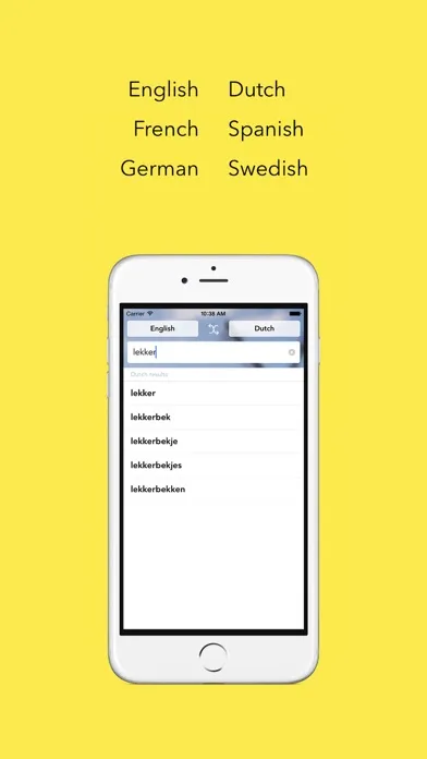 Tangkapan skrin Glot - Multilingual Translation Dictionary for English, Dutch, Spanish, French, German and Swedish