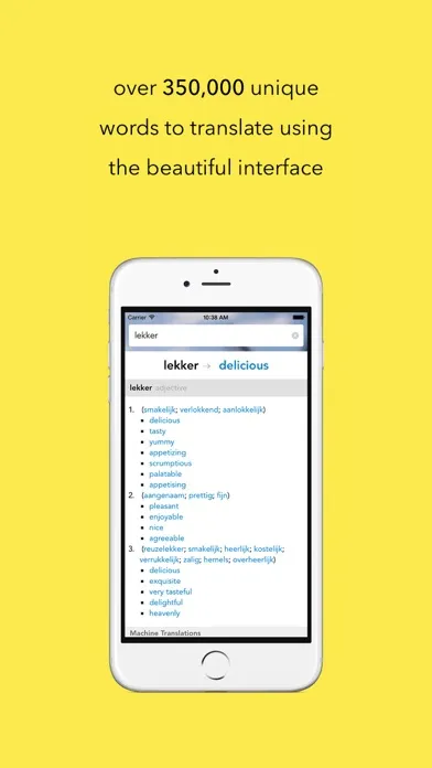 Tangkapan skrin Glot - Multilingual Translation Dictionary for English, Dutch, Spanish, French, German and Swedish