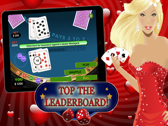 Ace Queen Of Hearts Black Jack iPad 应用截图