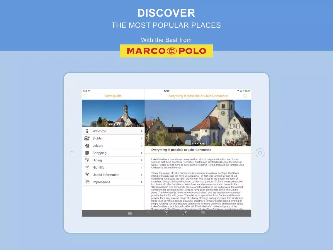 Ảnh chụp màn hình của TOURIAS - Lake Constance iPad 